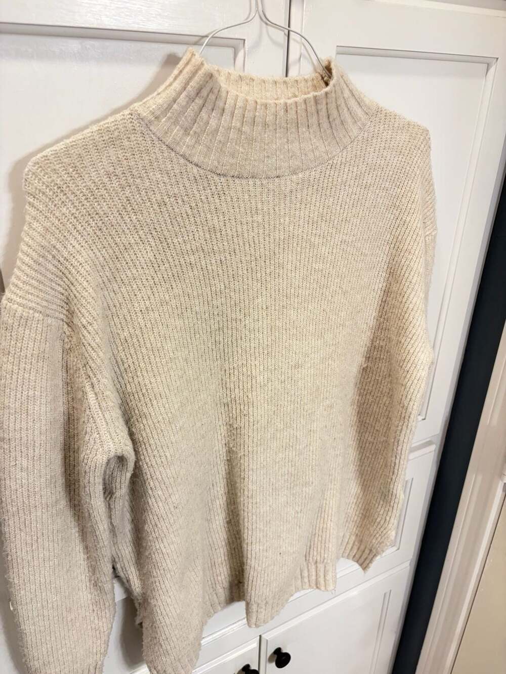 Oatmeal Wool Blend Mock Neck Sweater Women’s Coastal Granola Small